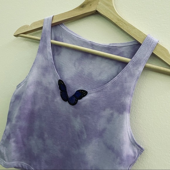 Crop butterfly tie dye tank - Picture 1 of 4